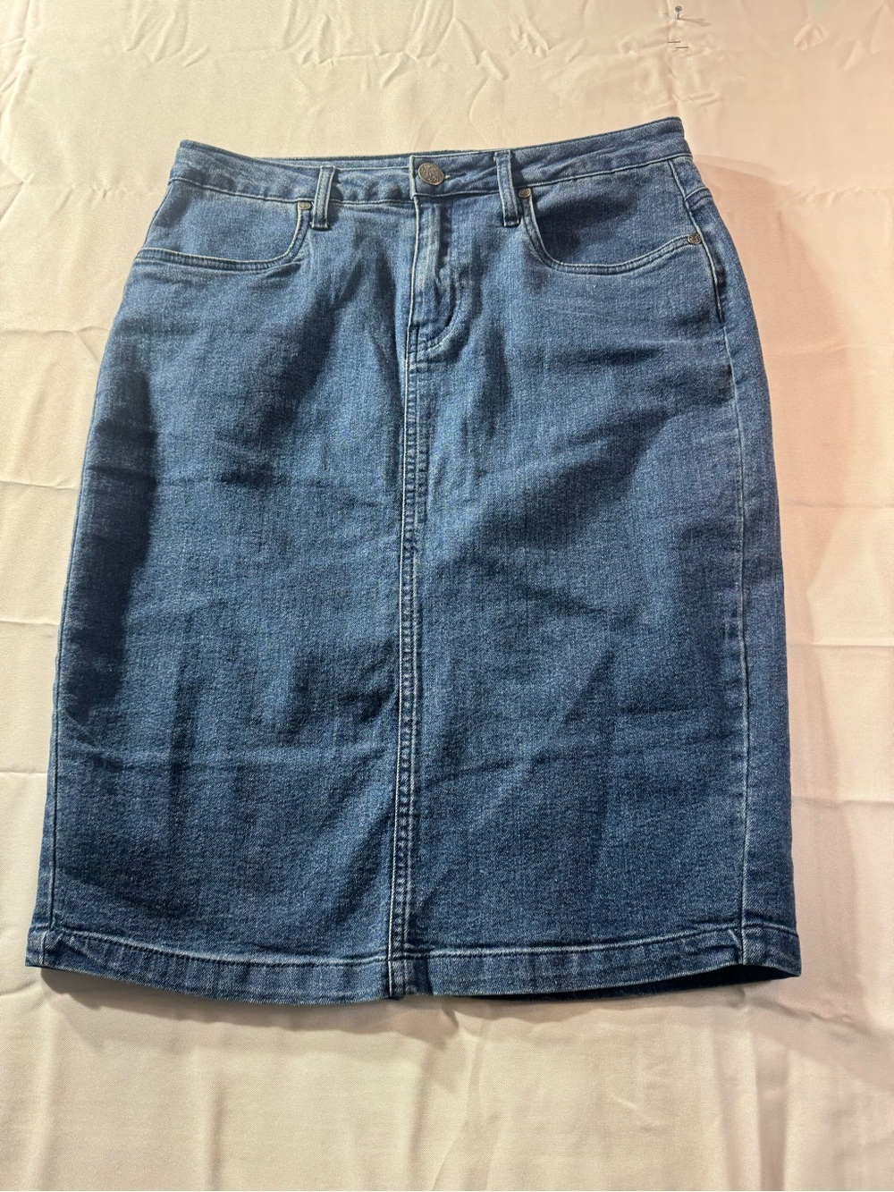 Lexi Jeans 10 Classic Blue Denim Pencil Skirt - Women